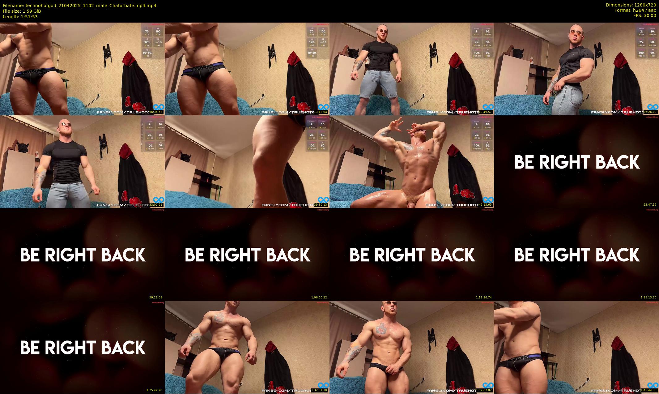 technohotgod — 112 minute Chaturbate male cam show recording, 720p, Apr 21, 2025