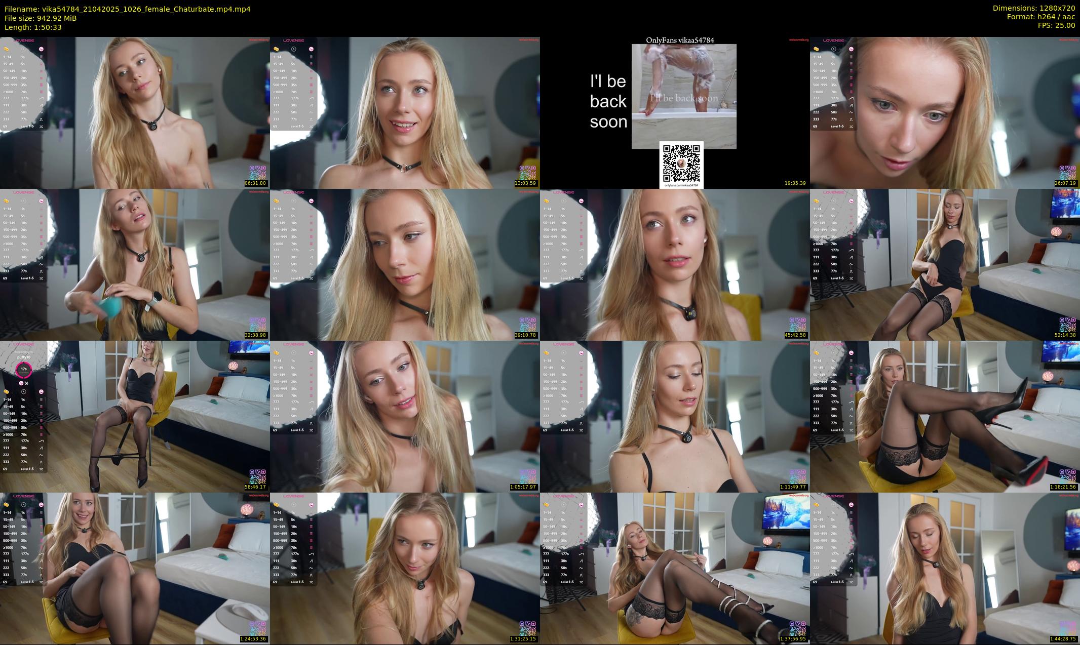 vika54784 — 111 minute Chaturbate female cam show recording, 720p, Apr 21, 2025