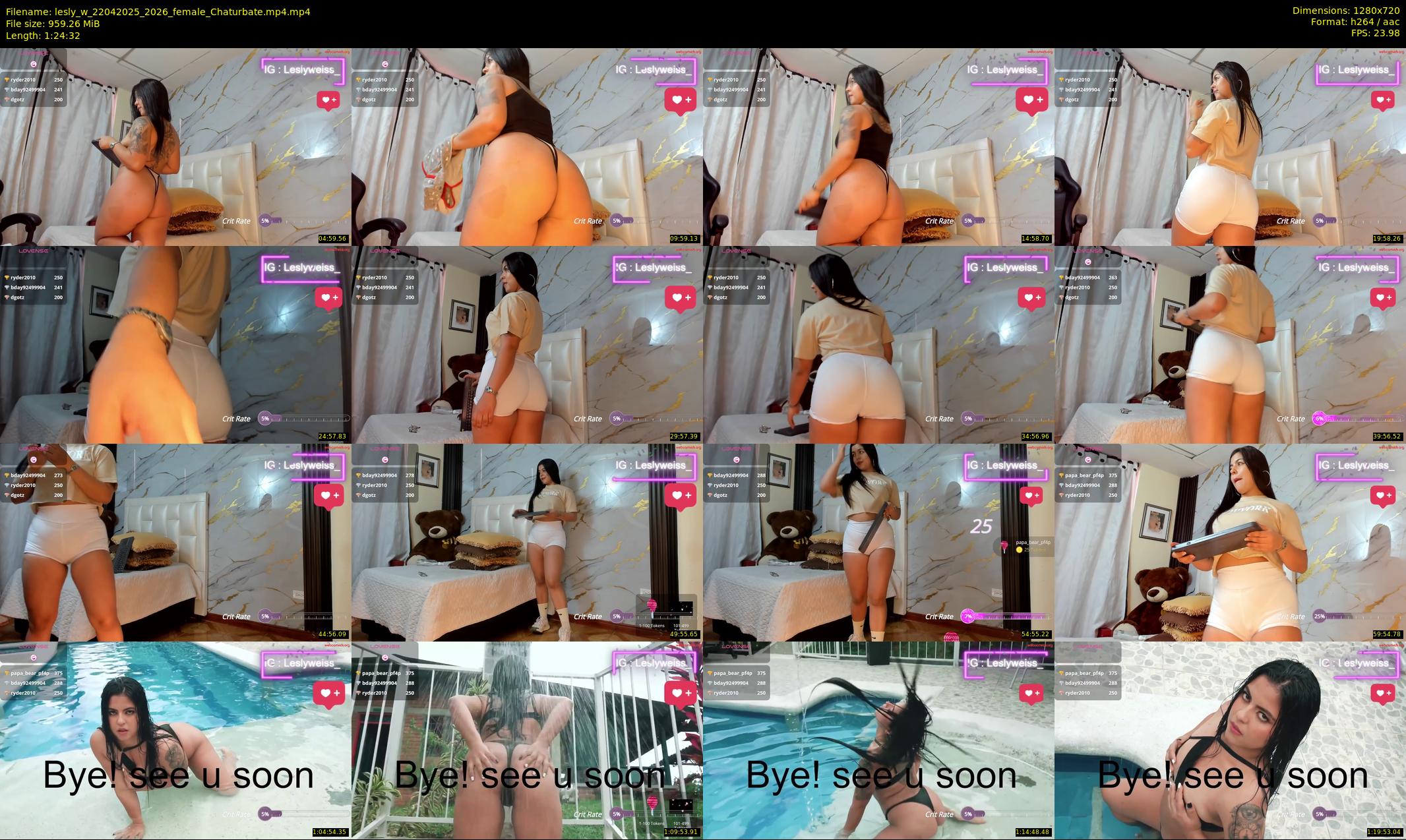 lesly_w — 85 minute Chaturbate female cam show recording, 720p, Apr 22, 2025