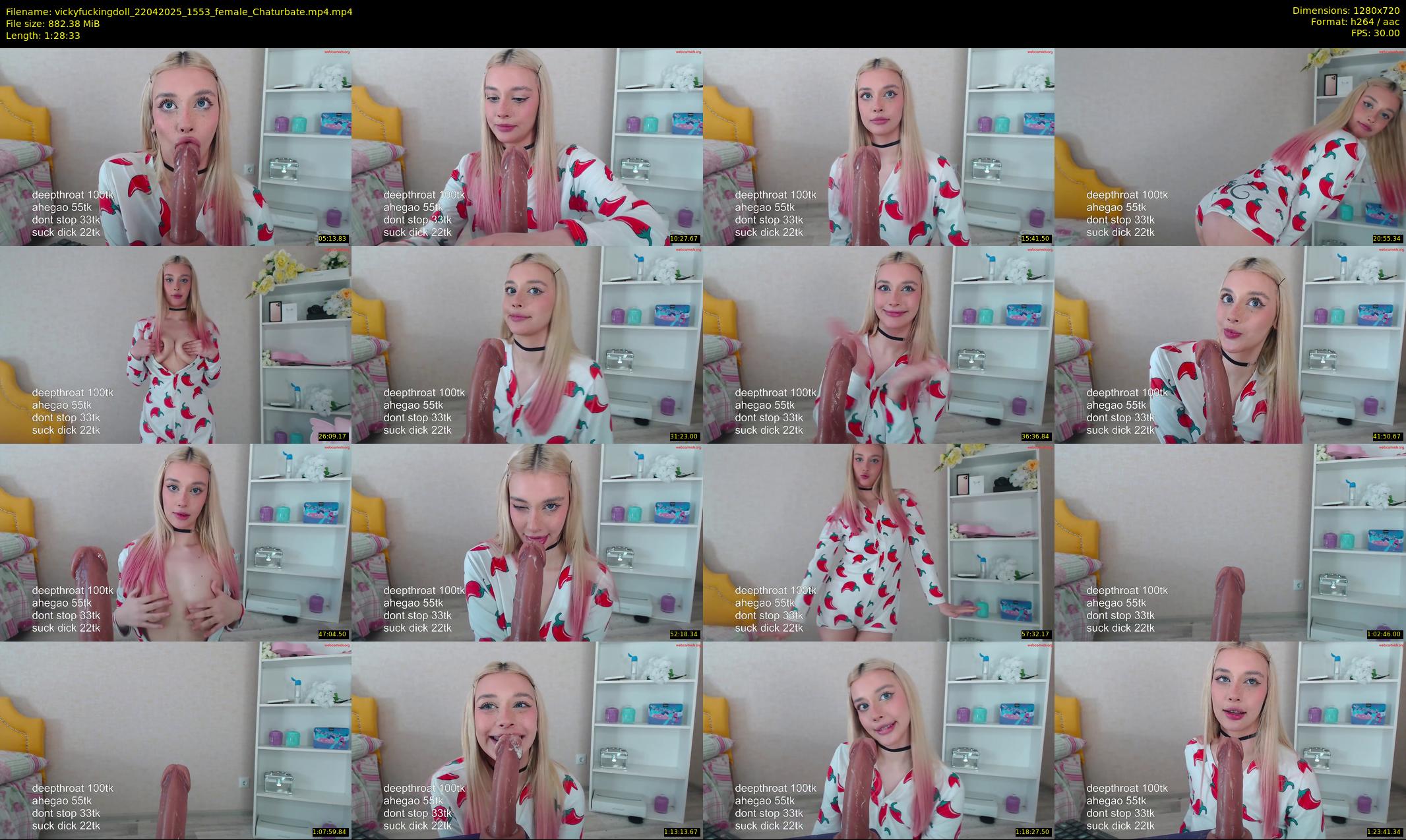 vickyfuckingdoll — 89 minute Chaturbate female cam show recording, 720p, Apr 22, 2025