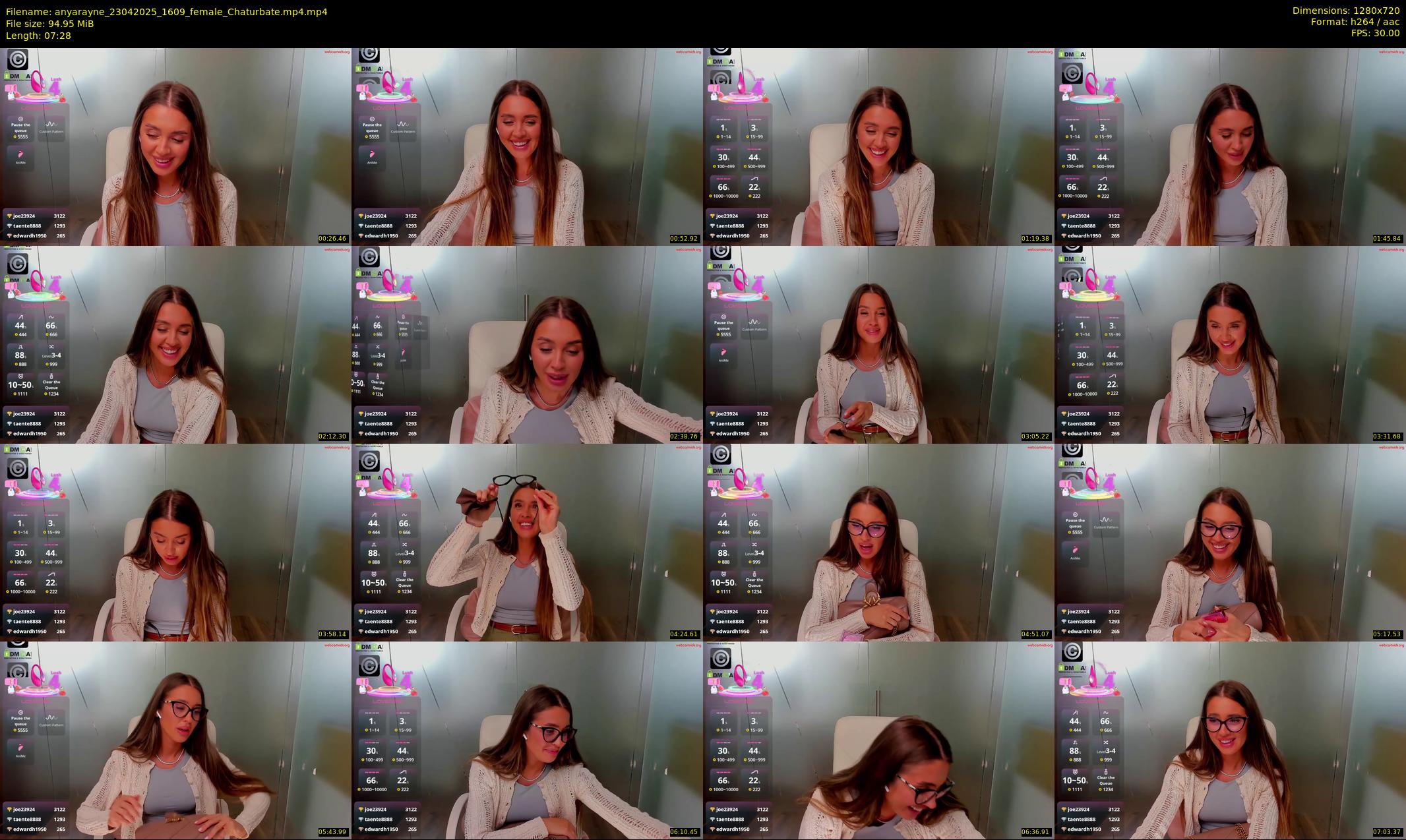 anyarayne — 8 minute Chaturbate female cam show recording, 720p, Apr 23, 2025