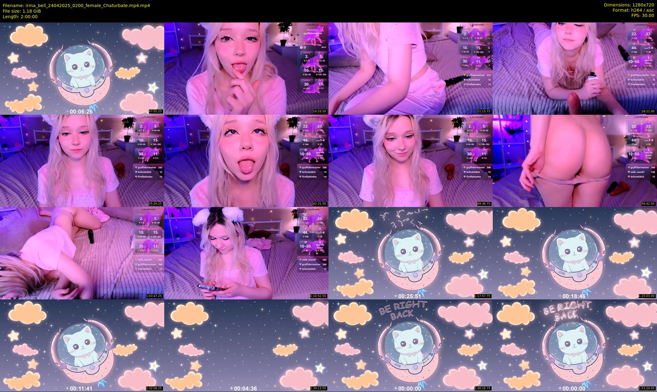 irma_bell — 120 minute Chaturbate female cam show recording, 720p, Apr 24, 2025