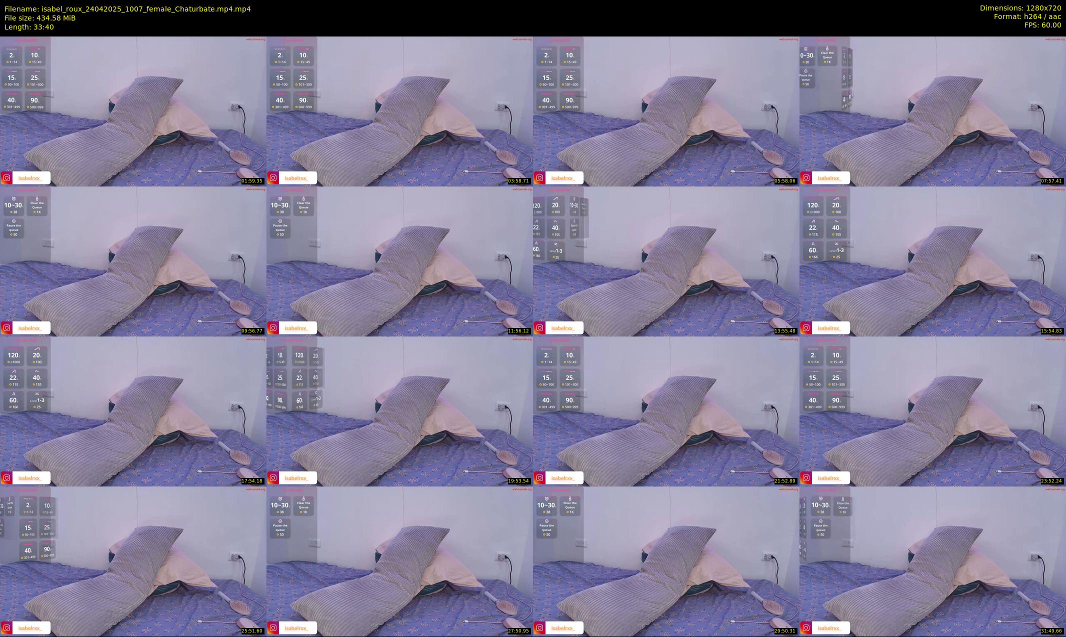 isabel_roux — 34 minute Chaturbate female cam show recording, 720p, Apr 24, 2025