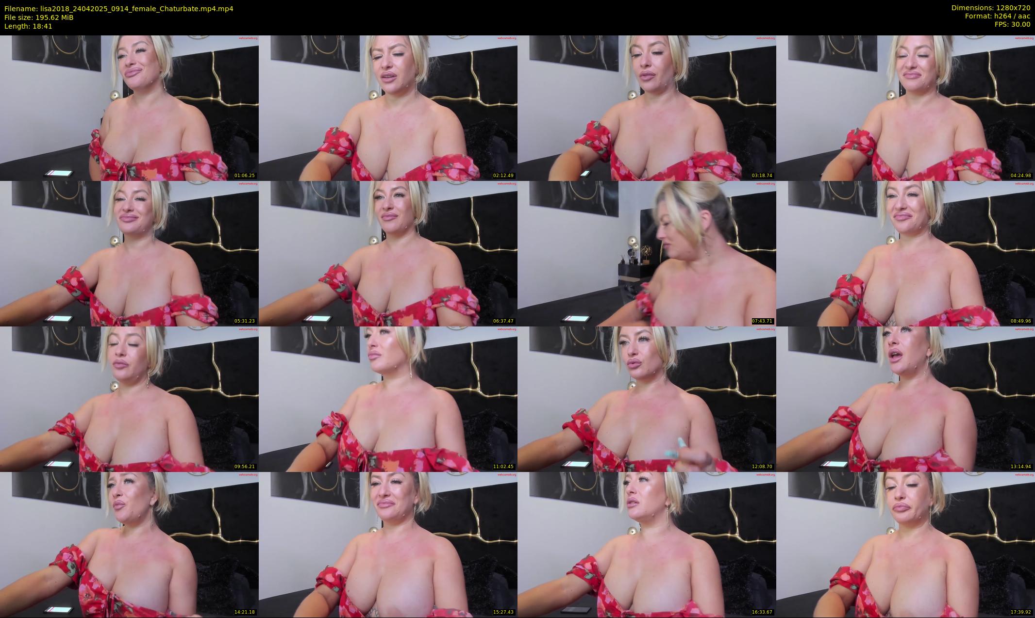 lisa2018 — 19 minute Chaturbate female cam show recording, 720p, Apr 24, 2025