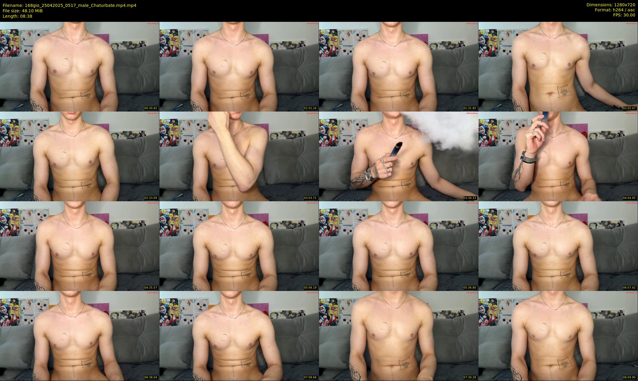 168gio — 9 minute Chaturbate male cam show recording, 720p, Apr 25, 2025