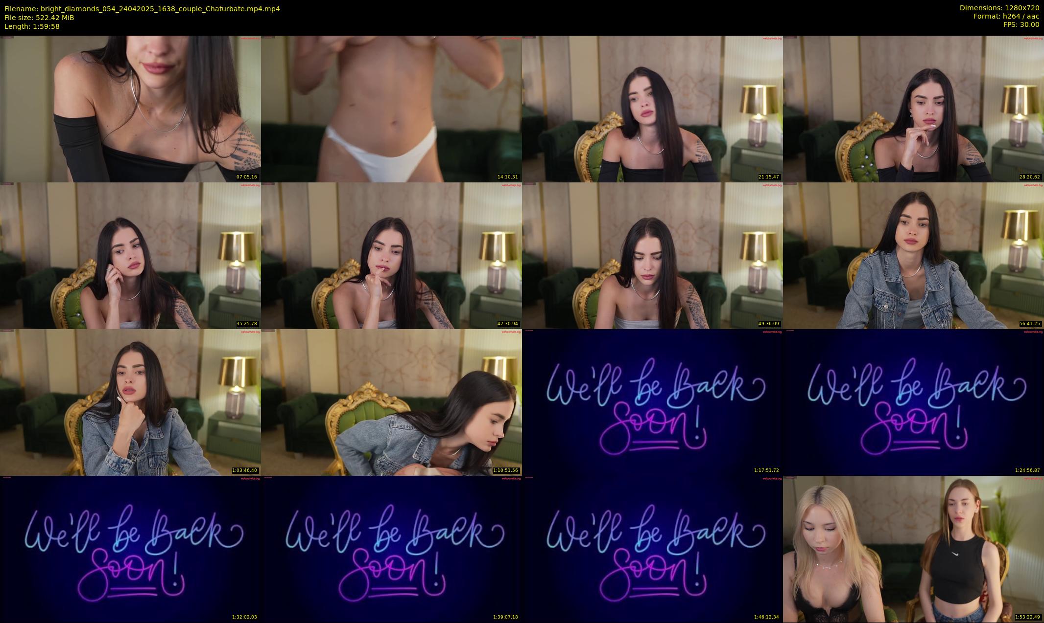 bright_diamonds_054 — 120 minute Chaturbate couple cam show recording, 720p, Apr 24, 2025