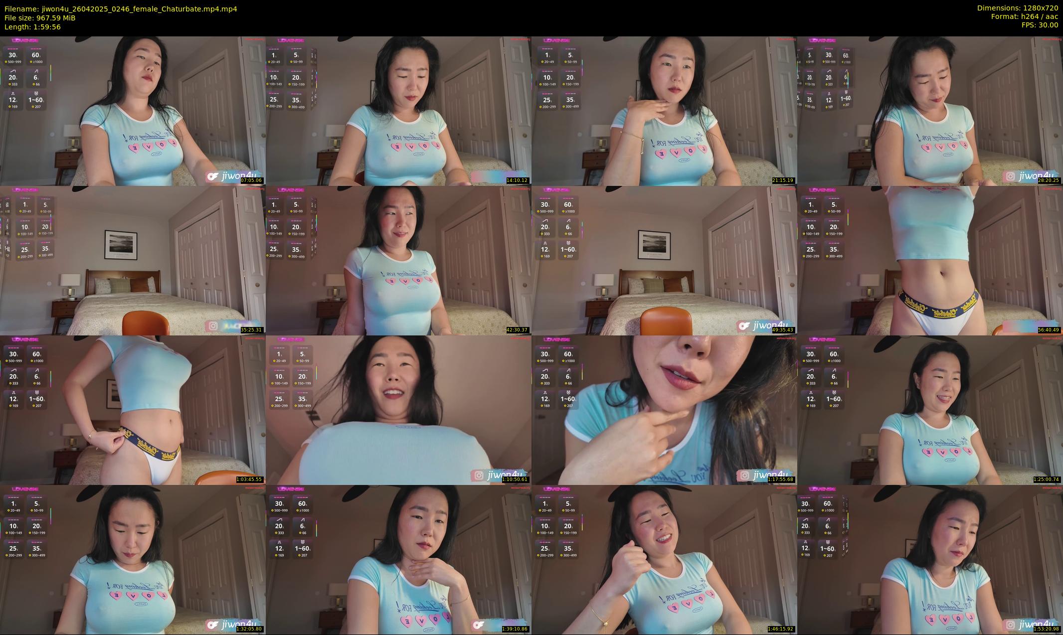 jiwon4u — 120 minute Chaturbate female cam show recording, 720p, Apr 26, 2025