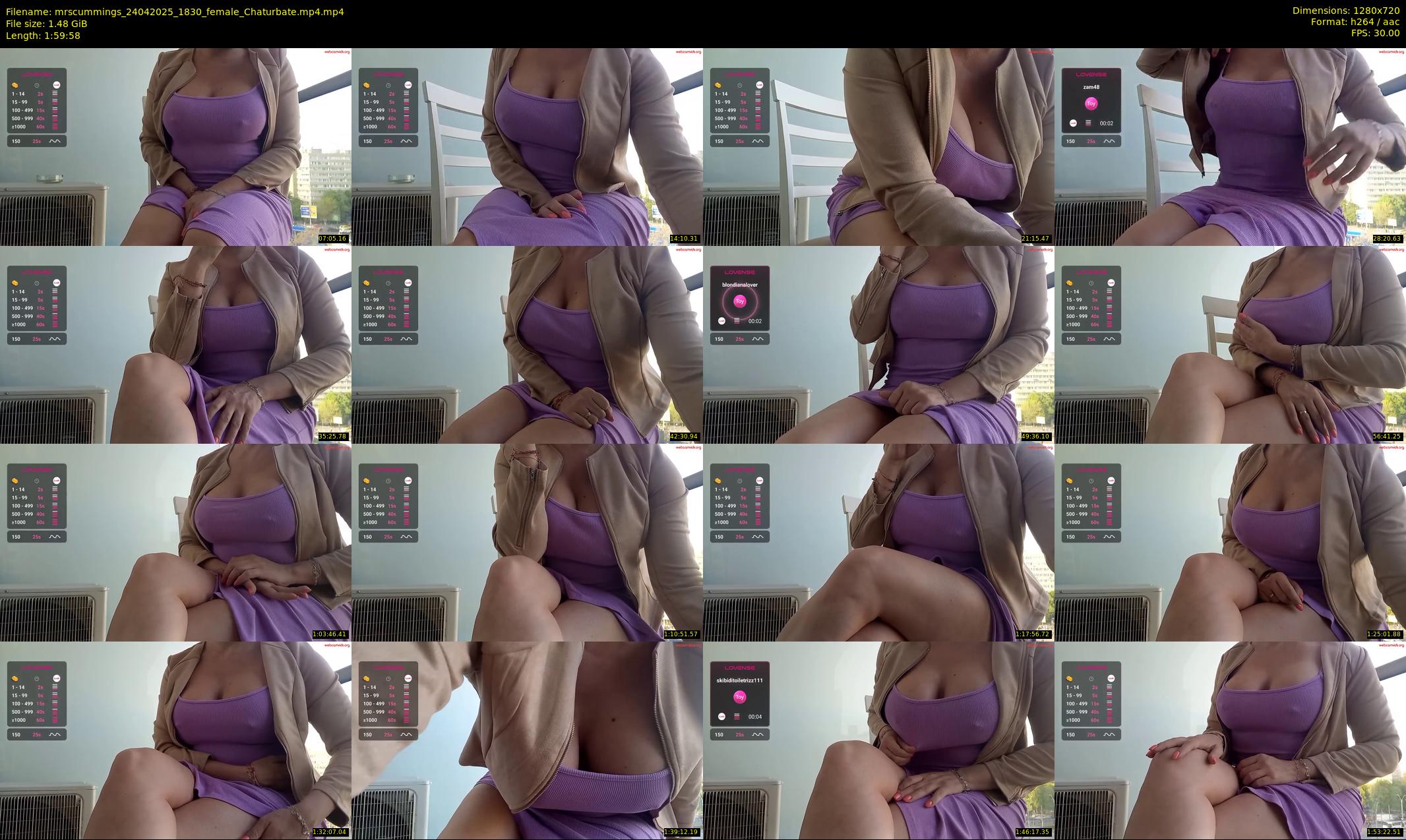 mrscummings — 120 minute Chaturbate female cam show recording, 720p, Apr 24, 2025