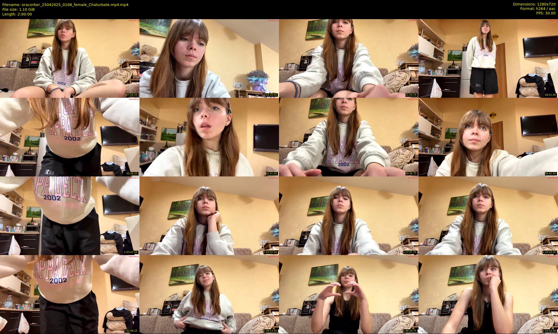oracorker — 120 minute Chaturbate female cam show recording, 720p, Apr 25, 2025