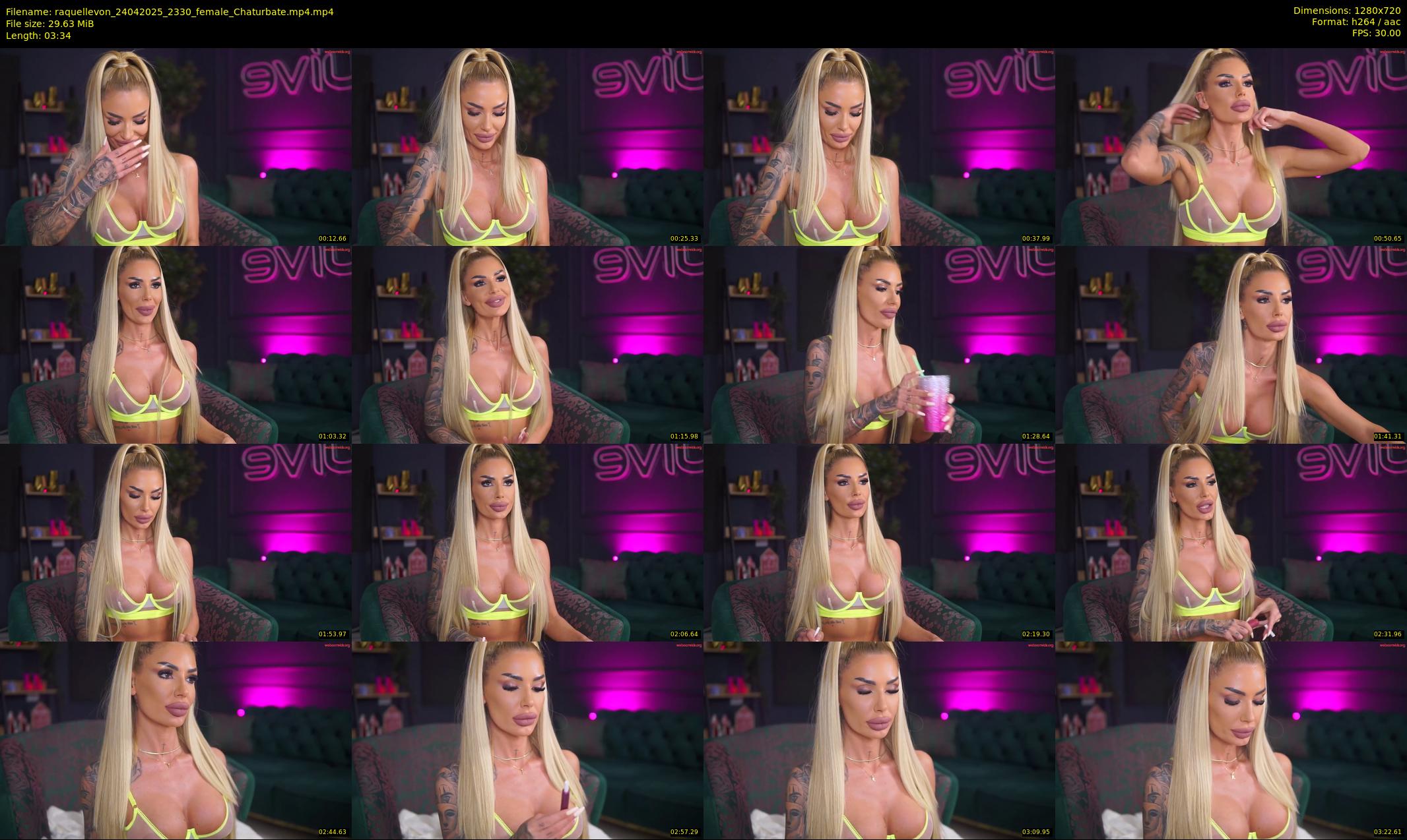 raquellevon — 4 minute Chaturbate female cam show recording, 720p, Apr 24, 2025