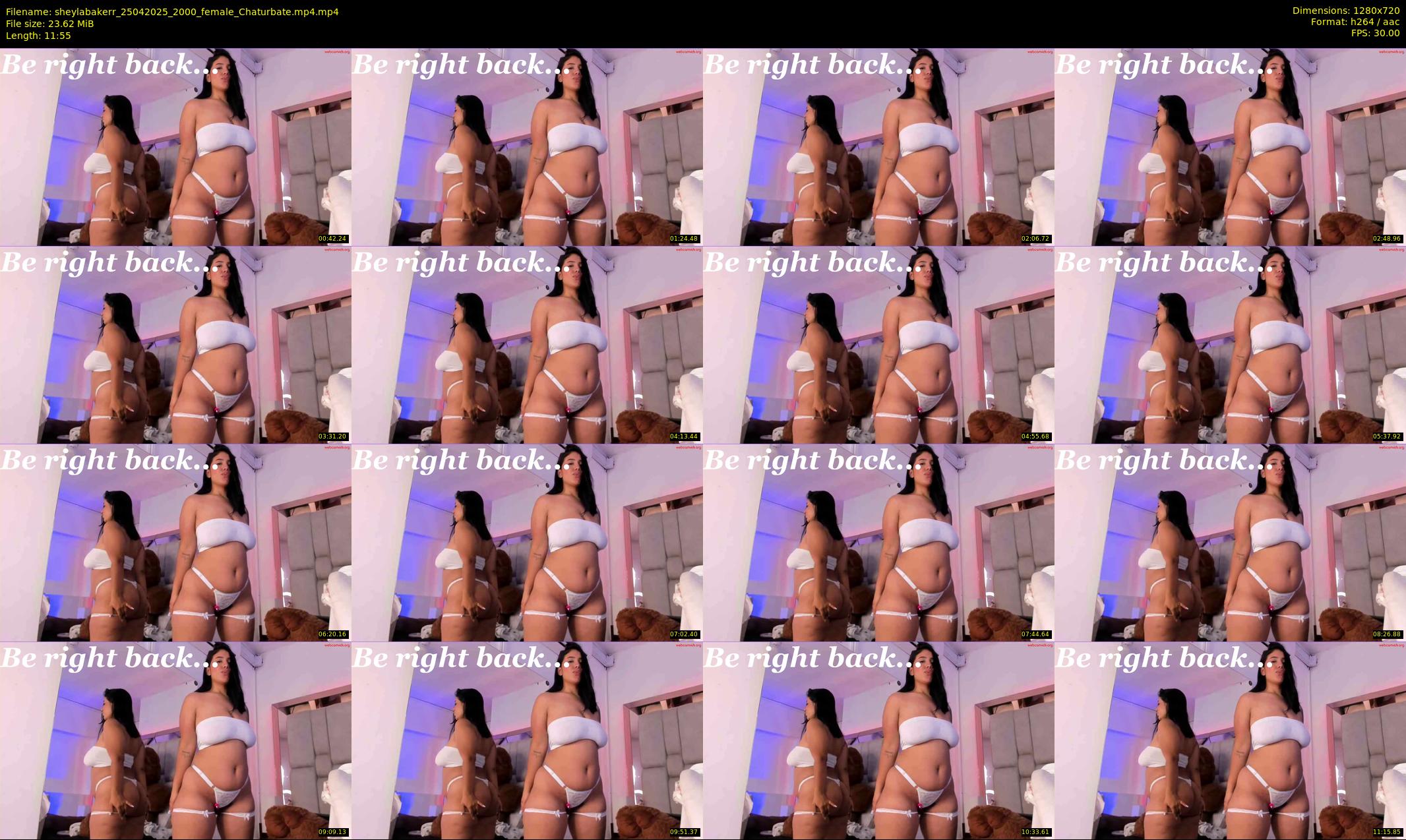 sheylabakerr — 12 minute Chaturbate female cam show recording, 720p, Apr 25, 2025