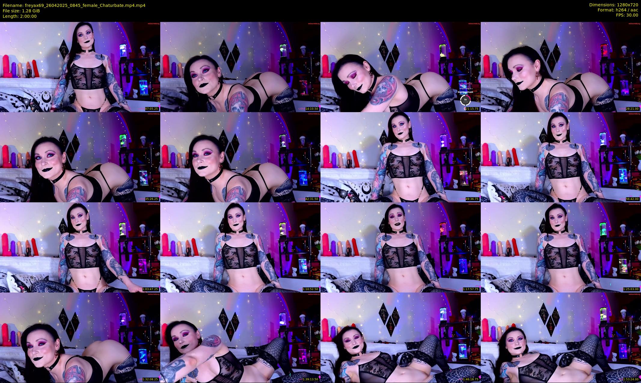 freyax69 — 120 minute Chaturbate female cam show recording, 720p, Apr 26, 2025