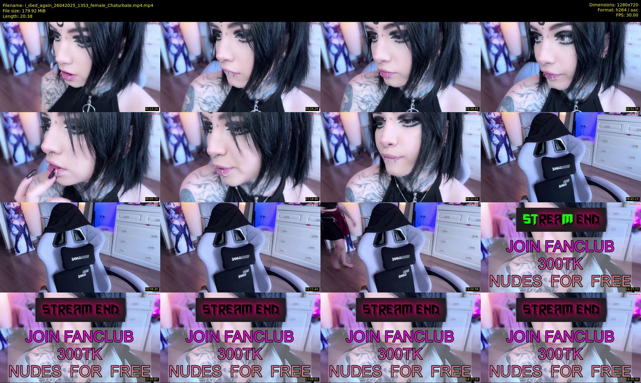 i_died_again — 21 minute Chaturbate female cam show recording, 720p, Apr 26, 2025