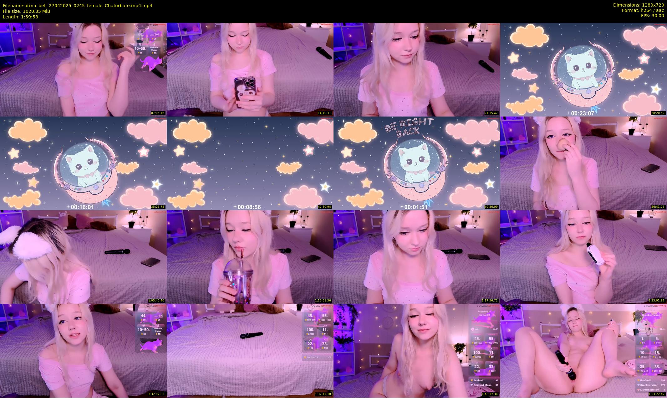 irma_bell — 120 minute Chaturbate female cam show recording, 720p, Apr 27, 2025