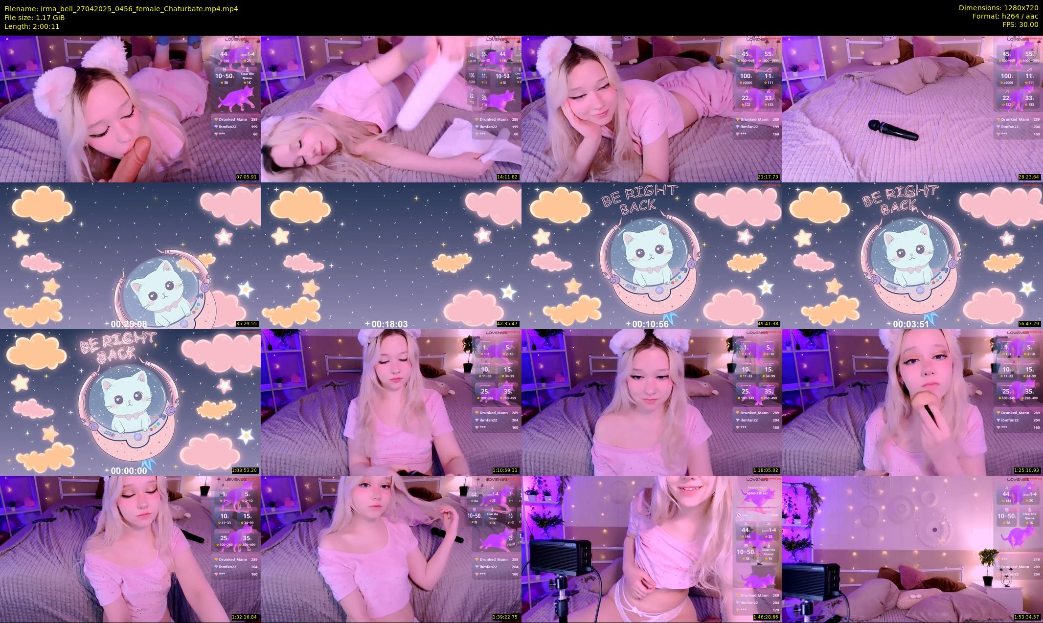 irma_bell — 121 minute Chaturbate female cam show recording, 720p, Apr 27, 2025