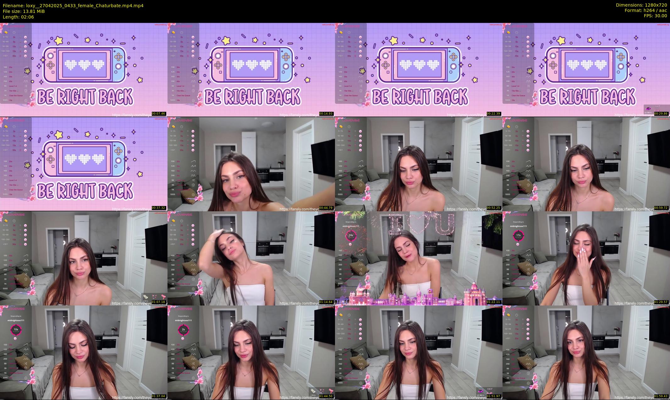 loxy_ — 3 minute Chaturbate female cam show recording, 720p, Apr 27, 2025
