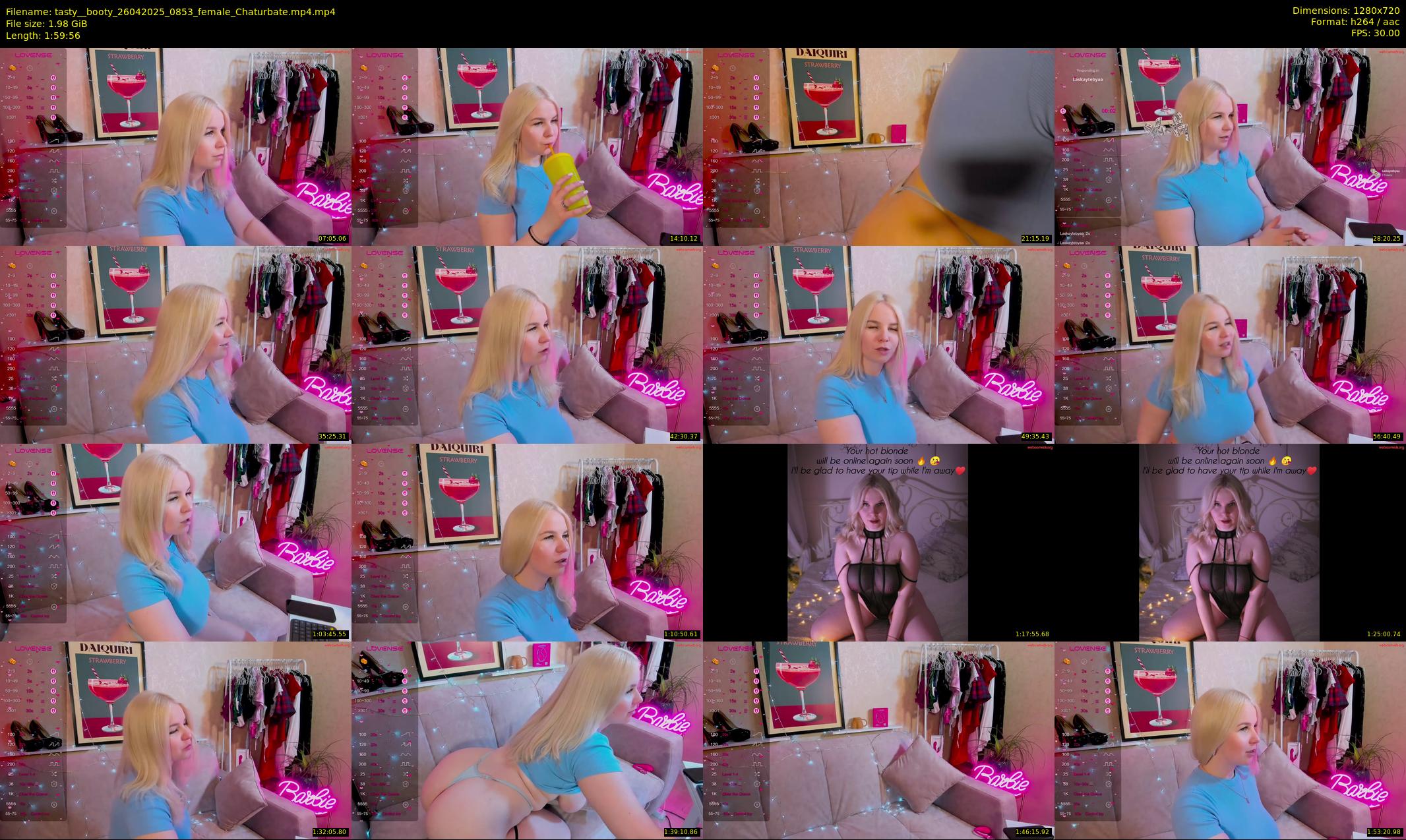 tasty__booty — 120 minute Chaturbate female cam show recording, 720p, Apr 26, 2025