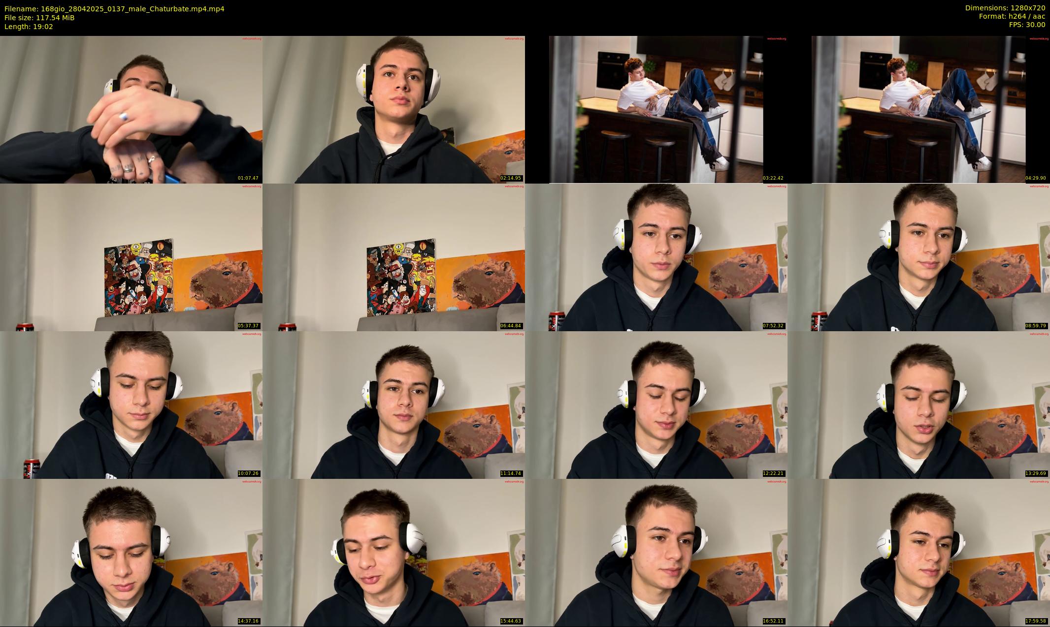168gio — 20 minute Chaturbate male cam show recording, 720p, Apr 28, 2025
