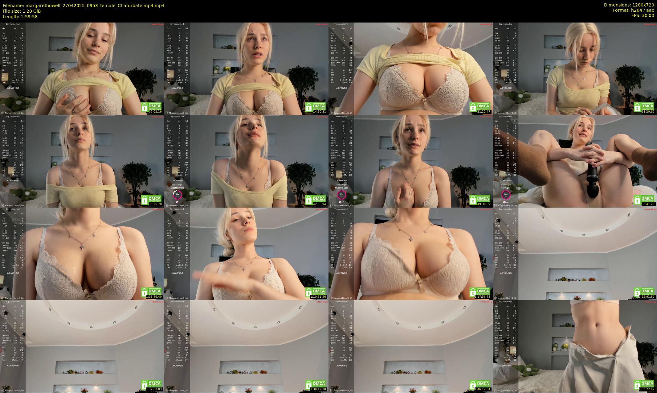 margarethowell — 120 minute Chaturbate female cam show recording, 720p, Apr 27, 2025