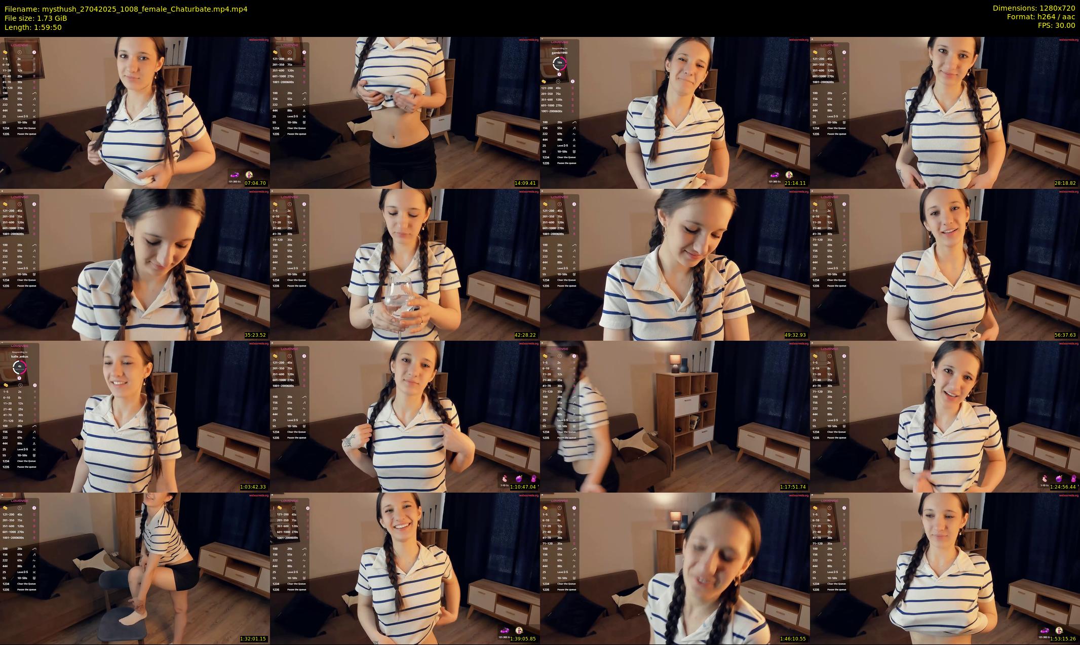 mysthush — 120 minute Chaturbate female cam show recording, 720p, Apr 27, 2025