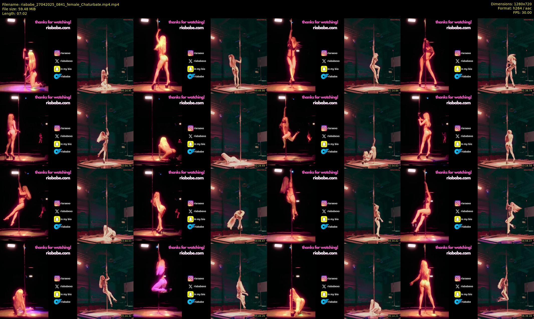 riababe — 8 minute Chaturbate female cam show recording, 720p, Apr 27, 2025