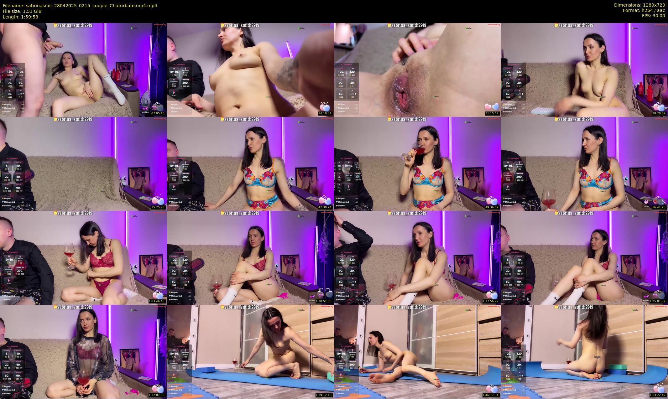 sabrinasmit — 120 minute Chaturbate couple cam show recording, 720p, Apr 28, 2025