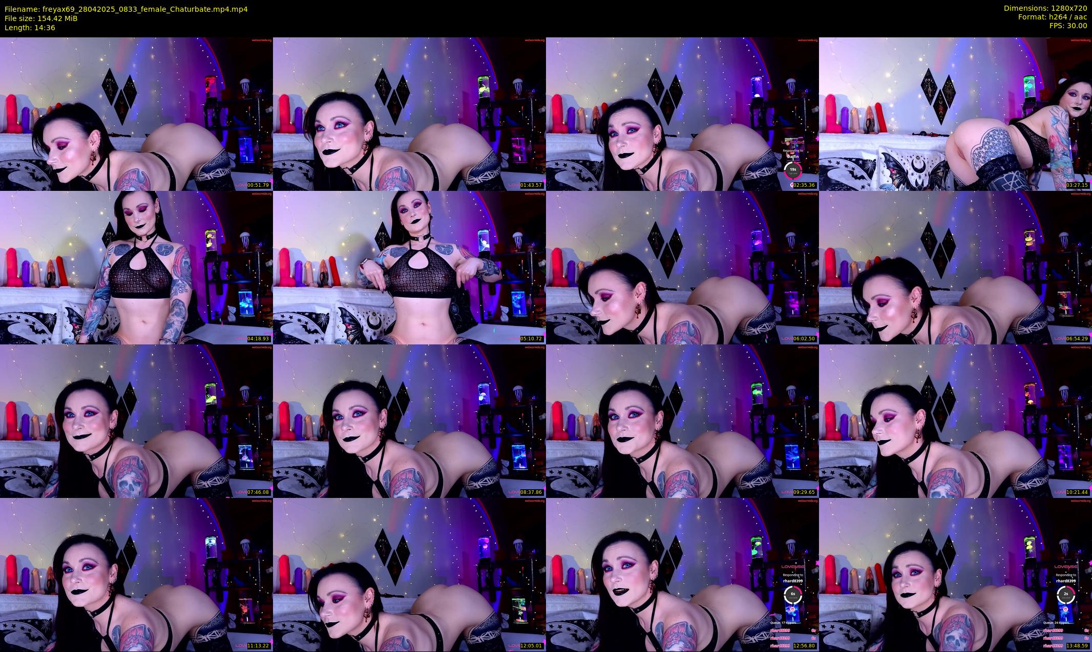 freyax69 — 15 minute Chaturbate female cam show recording, 720p, Apr 28, 2025