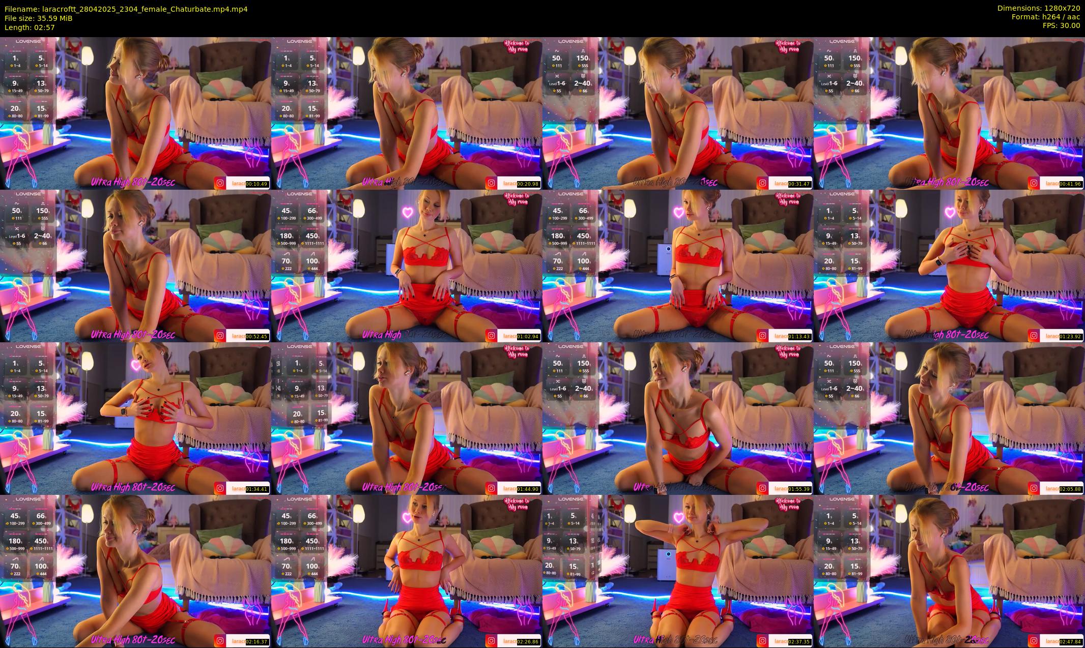 laracroftt — 3 minute Chaturbate female cam show recording, 720p, Apr 28, 2025