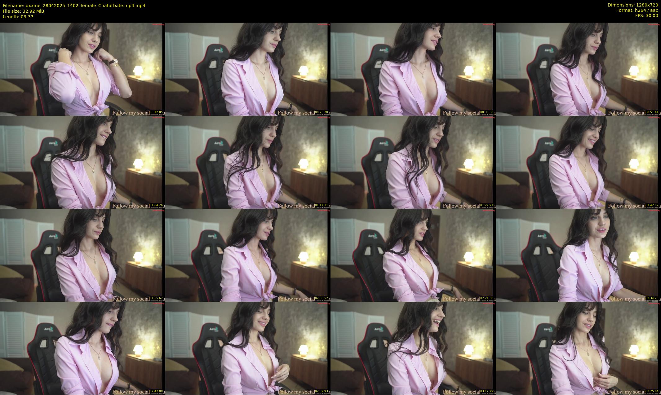 oxxme — 4 minute Chaturbate female cam show recording, 720p, Apr 28, 2025