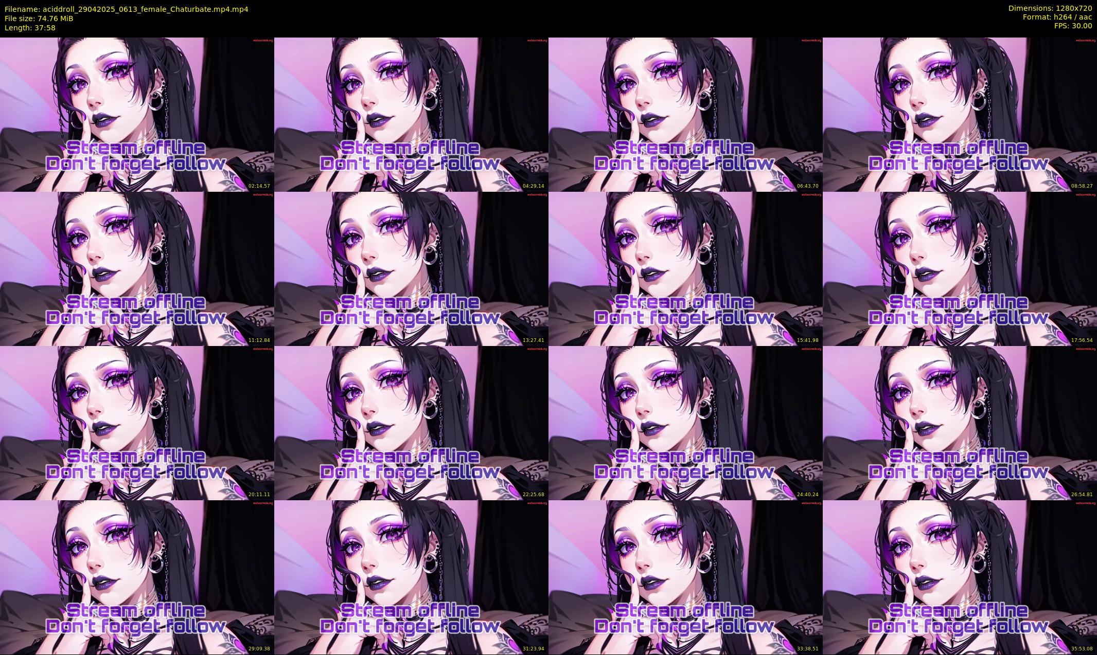 aciddroll — 38 minute Chaturbate female cam show recording, 720p, Apr 29, 2025