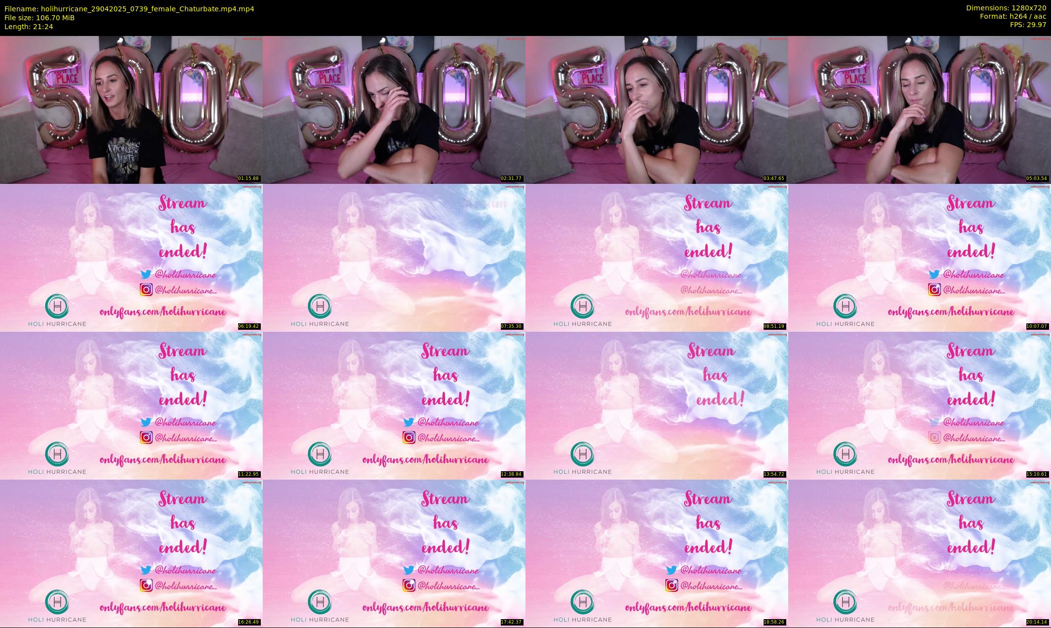 holihurricane — 22 minute Chaturbate female cam show recording, 720p, Apr 29, 2025
