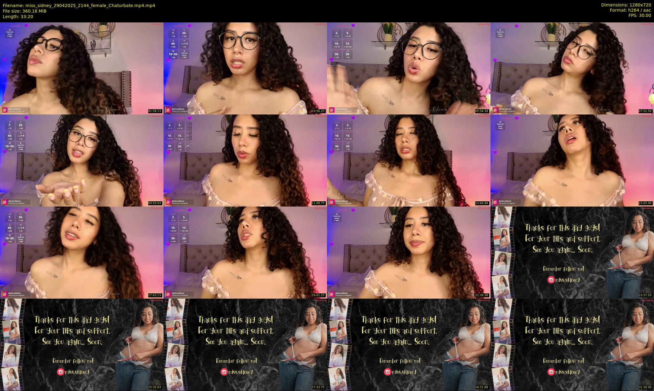 miss_sidney — 34 minute Chaturbate female cam show recording, 720p, Apr 29, 2025