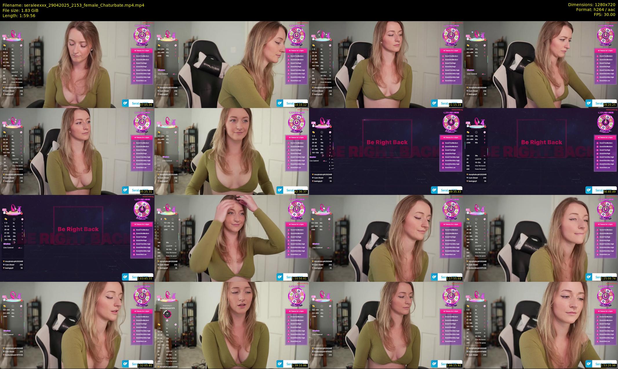 seraleexxx — 120 minute Chaturbate female cam show recording, 720p, Apr 29, 2025