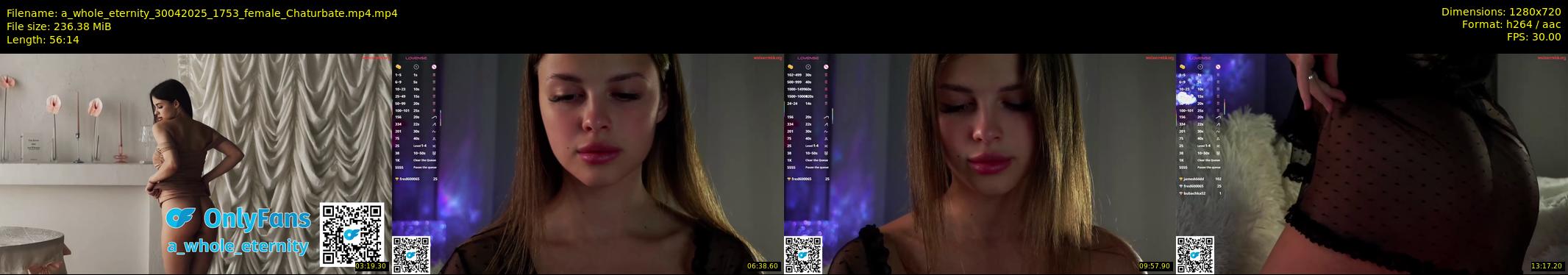 a_whole_eternity — 57 minute Chaturbate female cam show recording, 720p, Apr 30, 2025