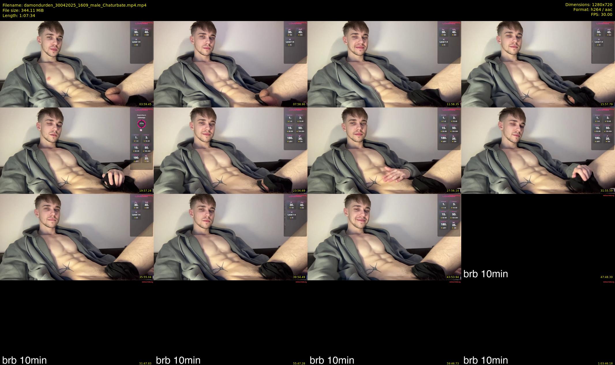 damondurden — 68 minute Chaturbate male cam show recording, 720p, Apr 30, 2025