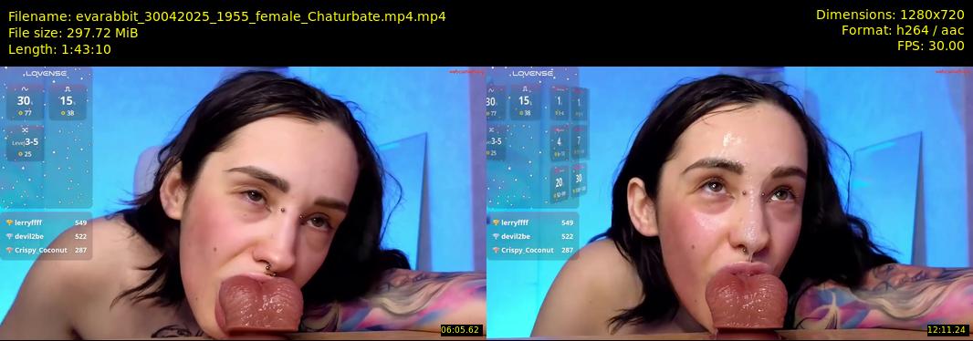 evarabbit — 104 minute Chaturbate female cam show recording, 720p, Apr 30, 2025