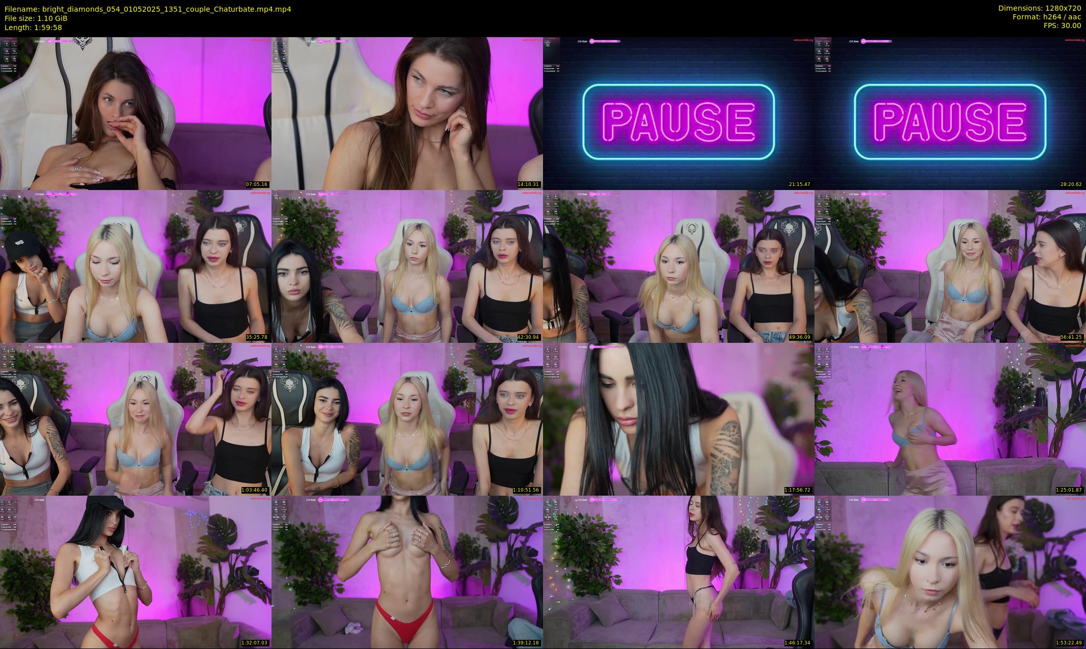bright_diamonds_054 — 120 minute Chaturbate couple cam show recording, 720p, May 1, 2025