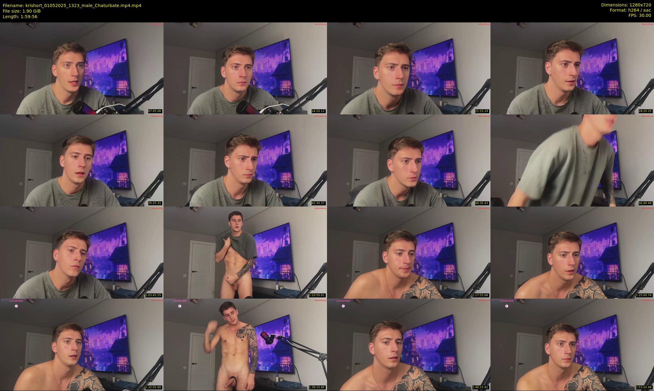 krishort — 120 minute Chaturbate male cam show recording, 720p, May 1, 2025