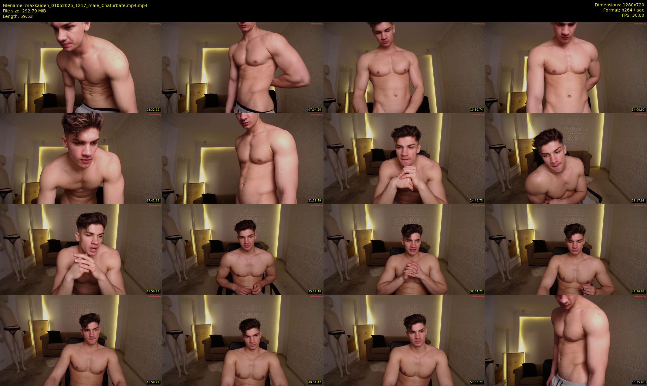 maxkaiden — 60 minute Chaturbate male cam show recording, 720p, May 1, 2025