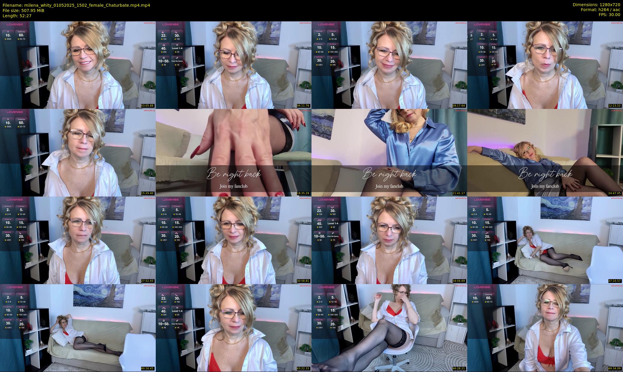 milena_whity — 53 minute Chaturbate female cam show recording, 720p, May 1, 2025
