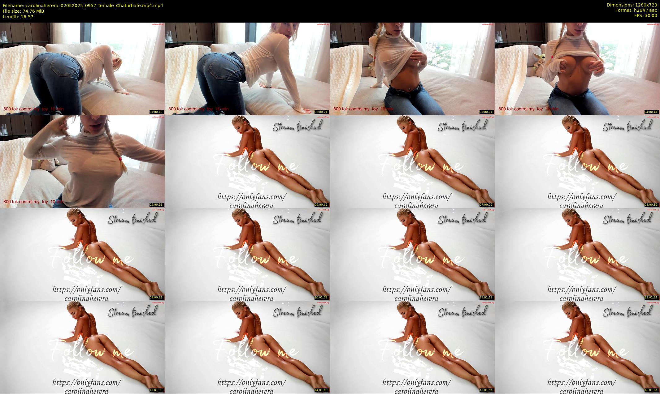 carolinaherera — 17 minute Chaturbate female cam show recording, 720p, May 2, 2025