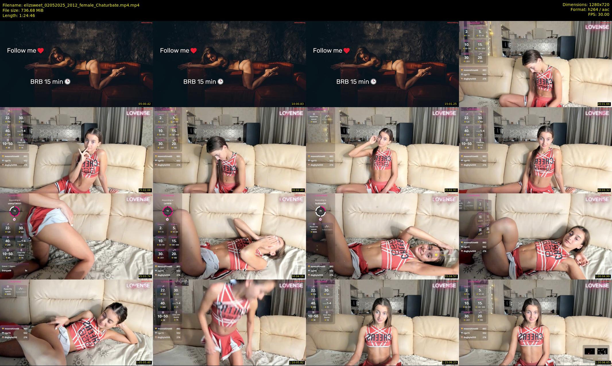 elizsweet — 85 minute Chaturbate female cam show recording, 720p, May 2, 2025
