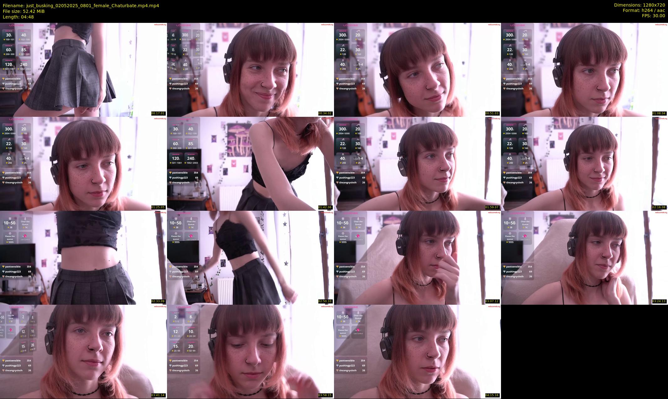 just_busking — 5 minute Chaturbate female cam show recording, 720p, May 2, 2025