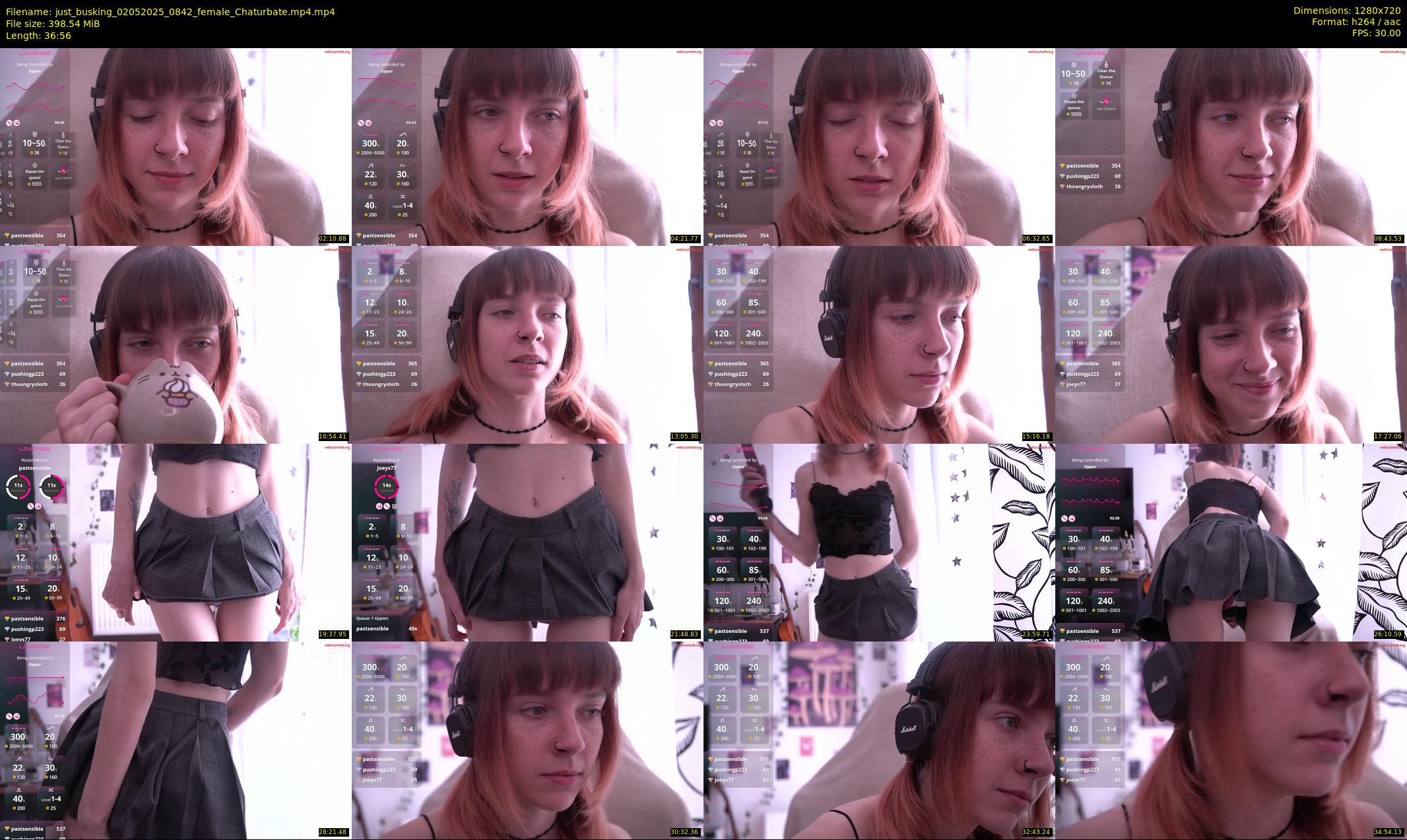 just_busking — 37 minute Chaturbate female cam show recording, 720p, May 2, 2025
