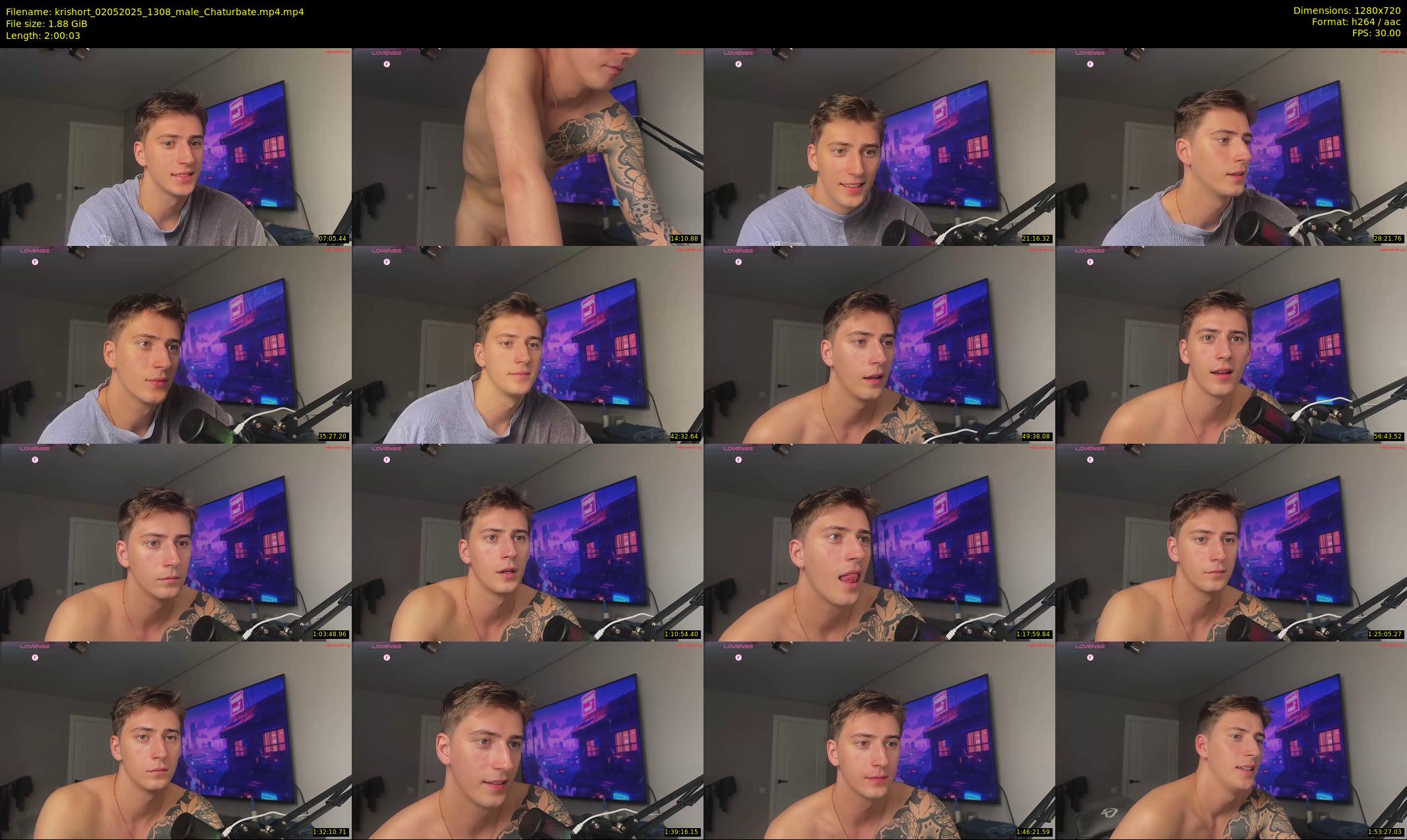 krishort — 121 minute Chaturbate male cam show recording, 720p, May 2, 2025