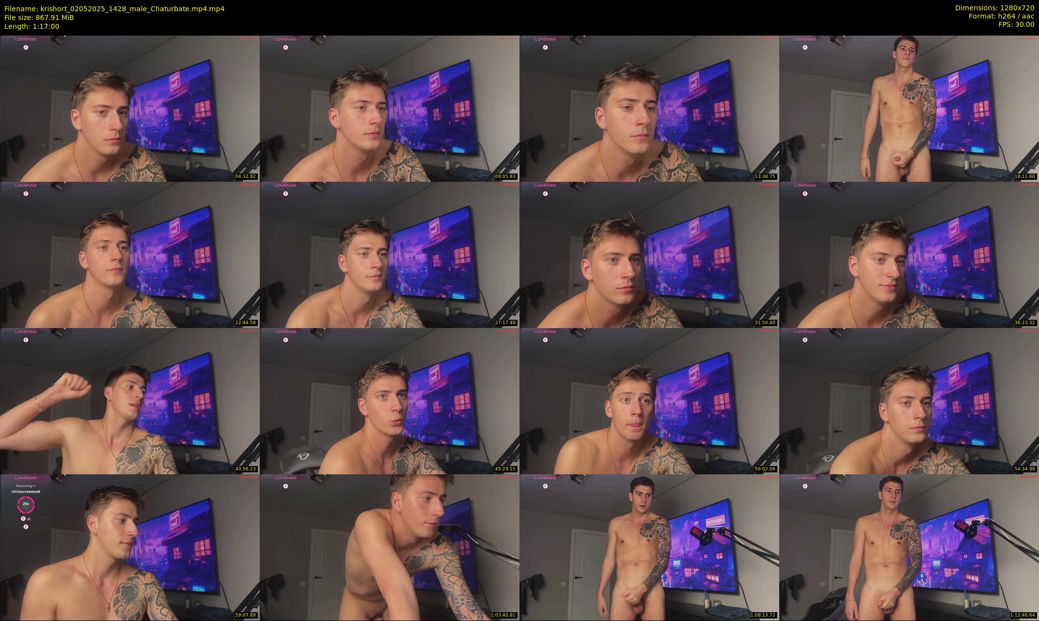 krishort — 77 minute Chaturbate male cam show recording, 720p, May 2, 2025