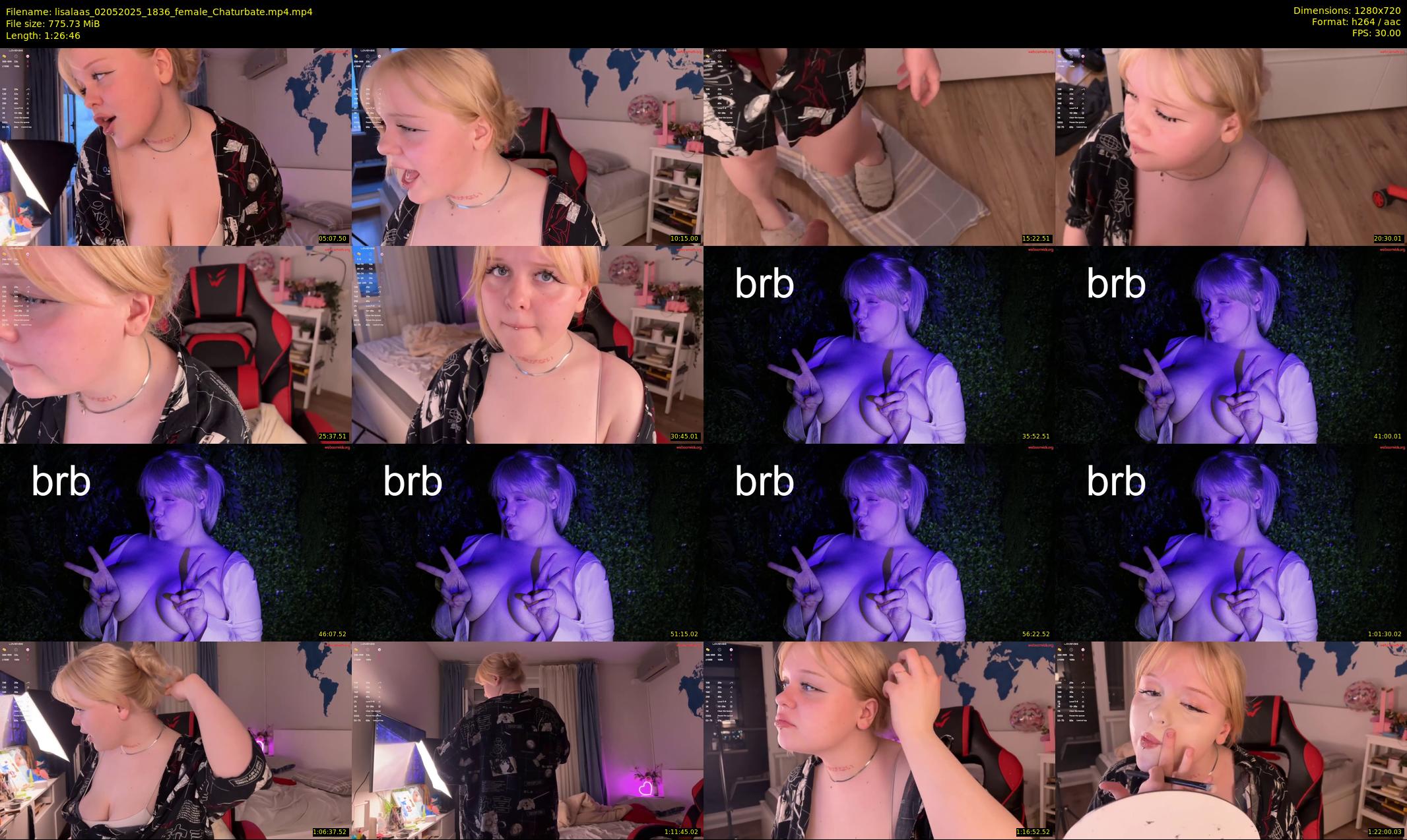 lisalaas — 87 minute Chaturbate female cam show recording, 720p, May 2, 2025
