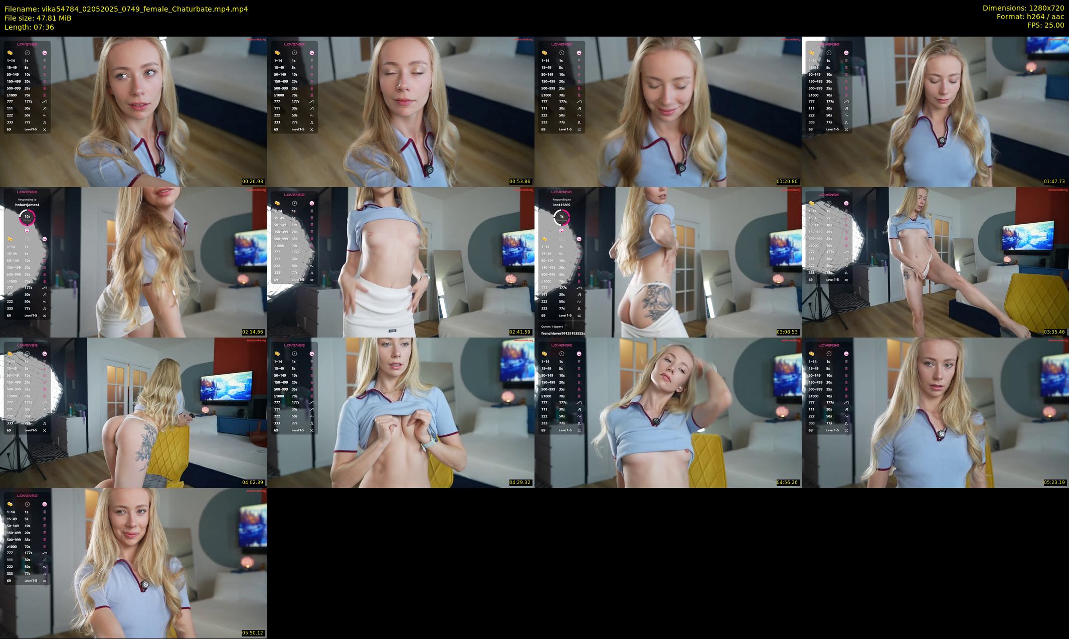 vika54784 — 8 minute Chaturbate female cam show recording, 720p, May 2, 2025