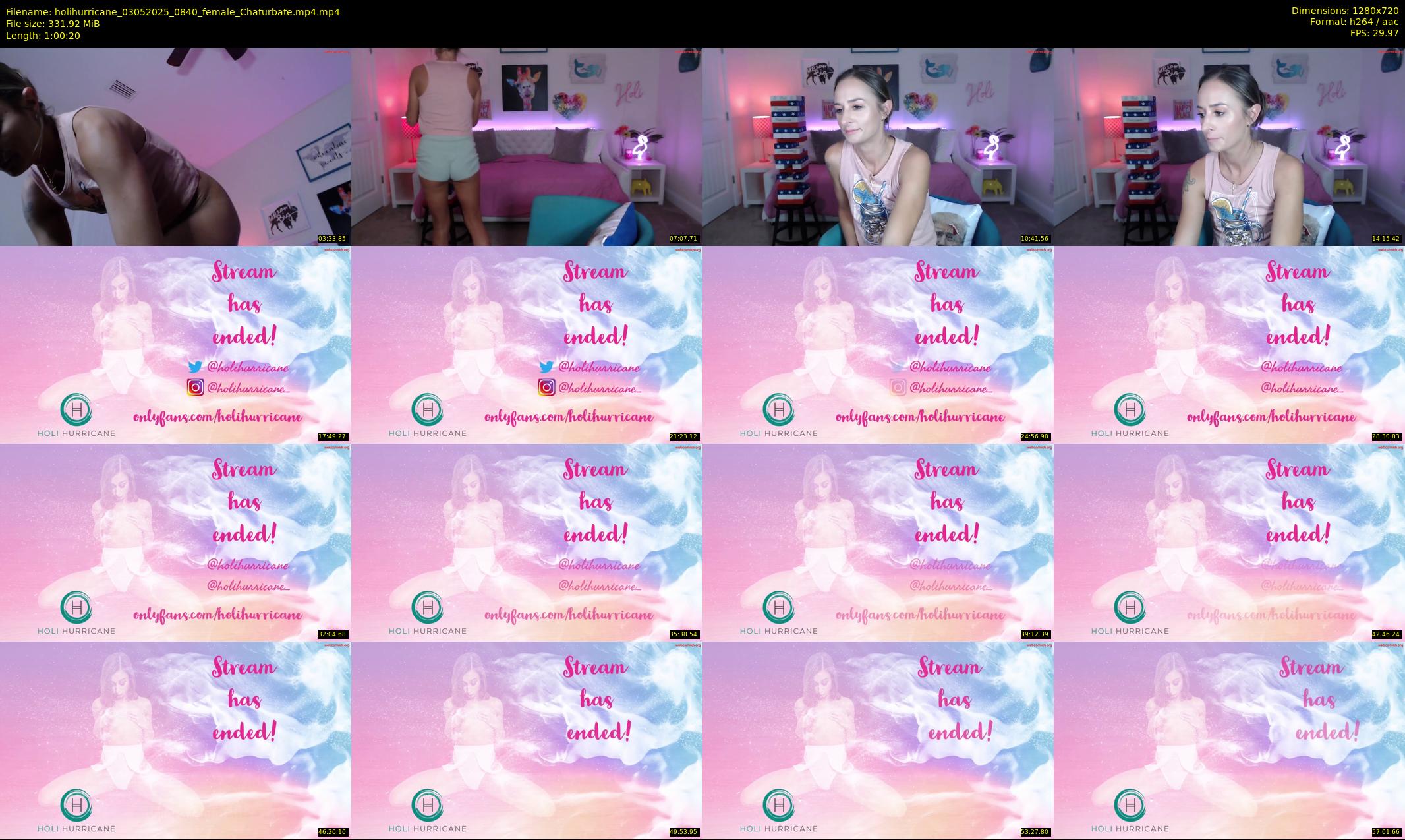 holihurricane — 61 minute Chaturbate female cam show recording, 720p, May 3, 2025