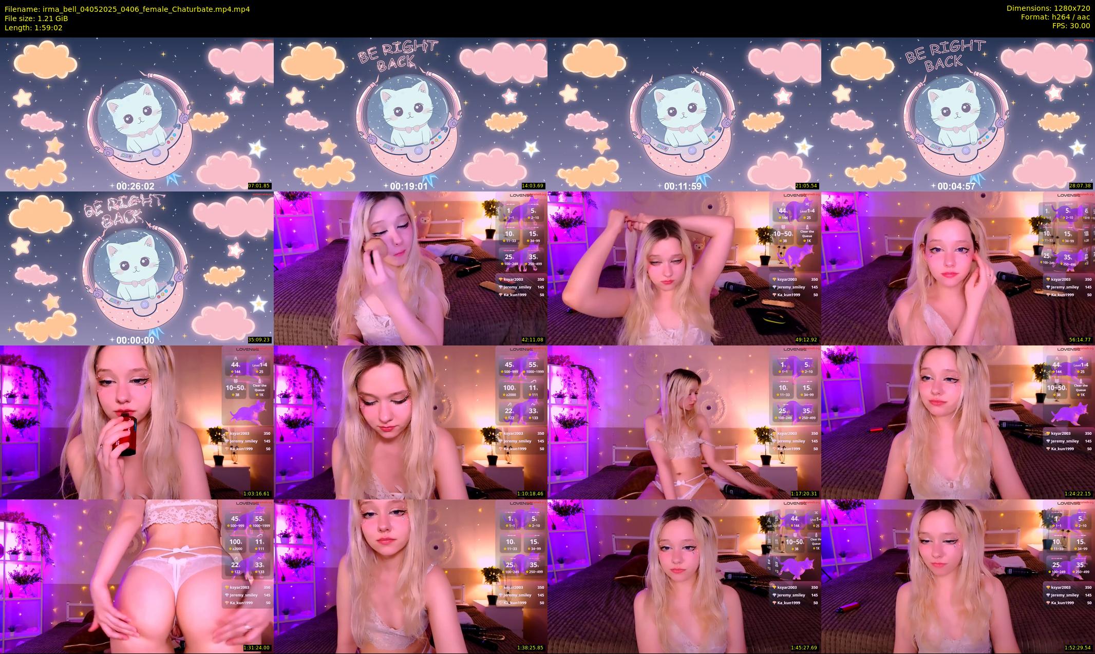 irma_bell — 120 minute Chaturbate female cam show recording, 720p, May 4, 2025
